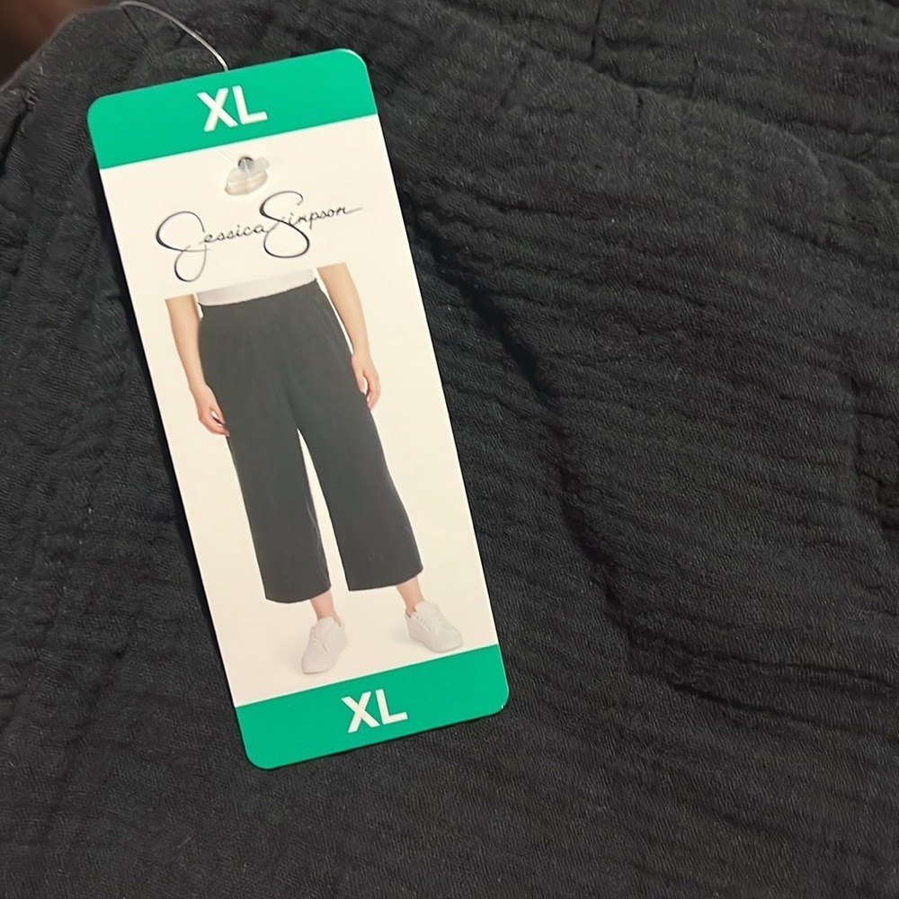 NWT‎ Jessica Simpson Ladies' Gauze Ankle Pants Black L XXL - Picture 7 of 8